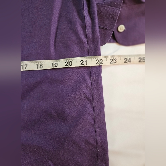 Gold Label Roundtree & Yorke Mens Purple Button Up Long Sleeve Shirt Size 15 1/2 - Picture 7 of 12